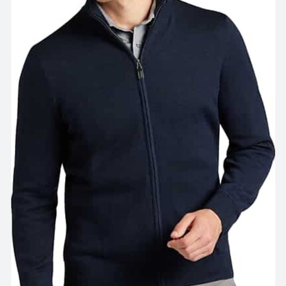 - Joseph abboud mens cardigan sweater full zip Size Xxl/ 2x 100% merino wool